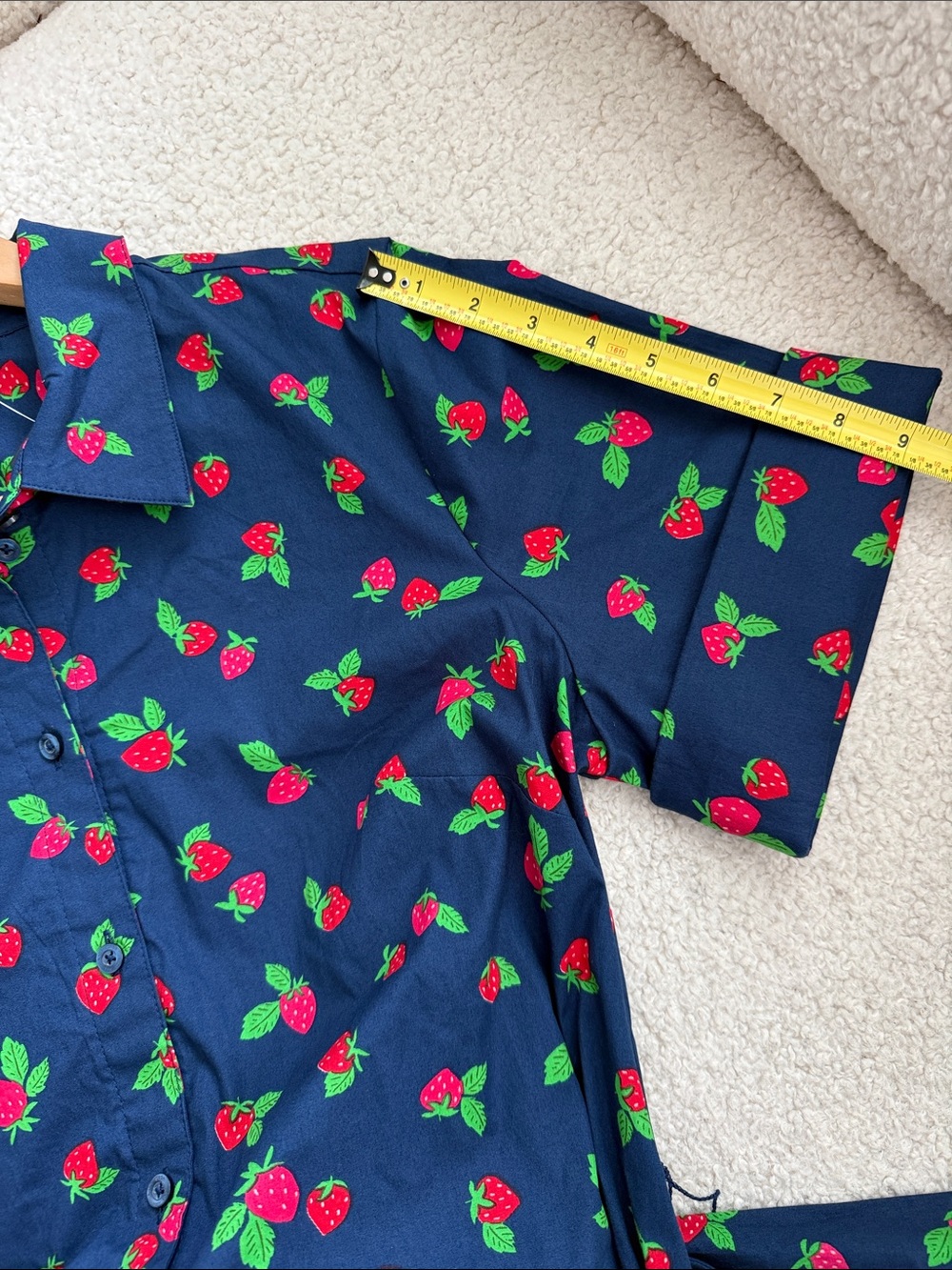 Kate Spade Tossed Strawberry Shirtdress Size XL NWT - Picture 9 of 13